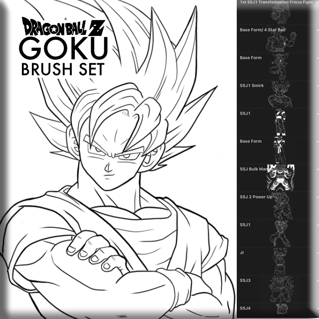 Goku - PROCREATE BRUSH SET for iPad