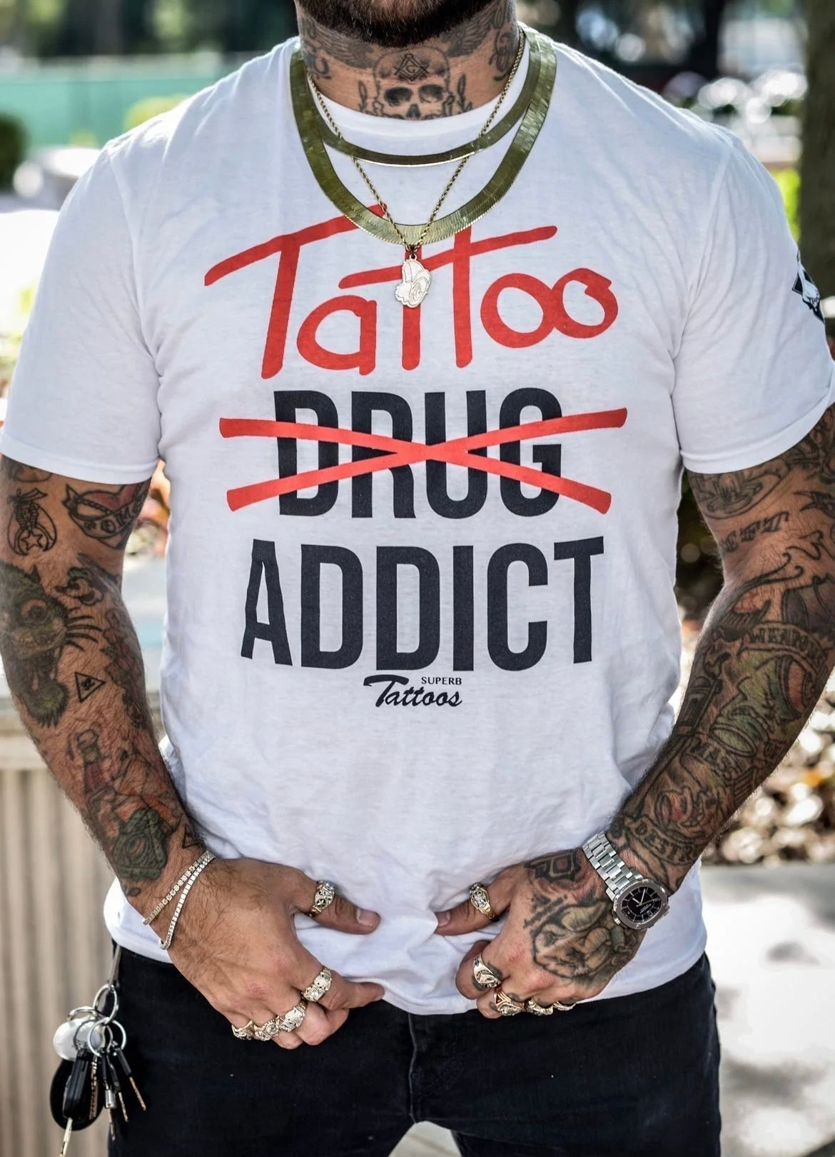 Tattoo Addict White - Unisex t-shirt