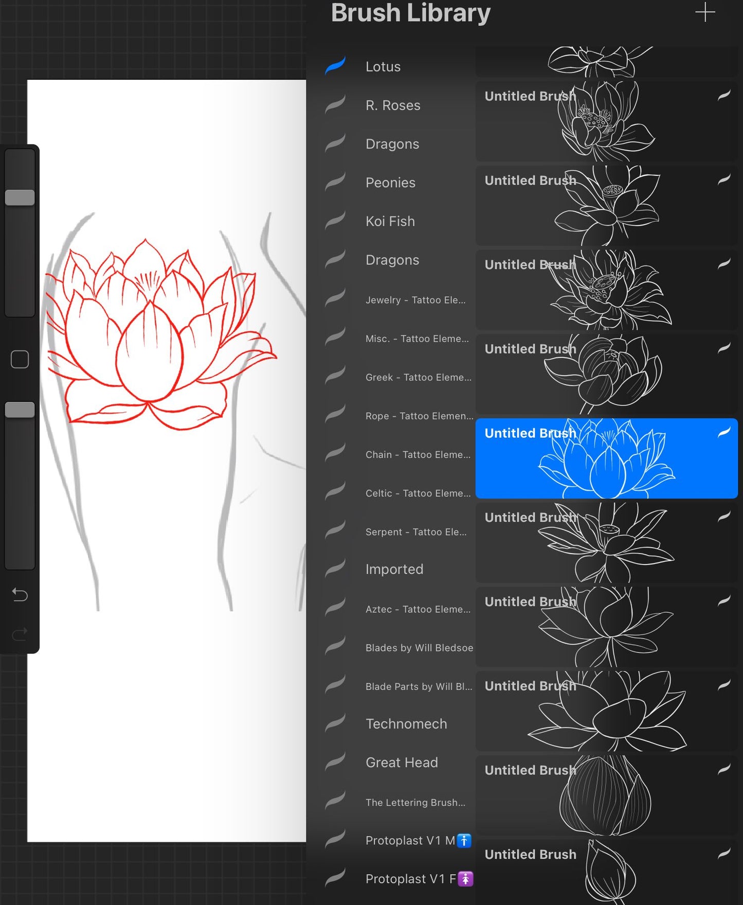 Lotus - PROCREATE BRUSH SET for iPad