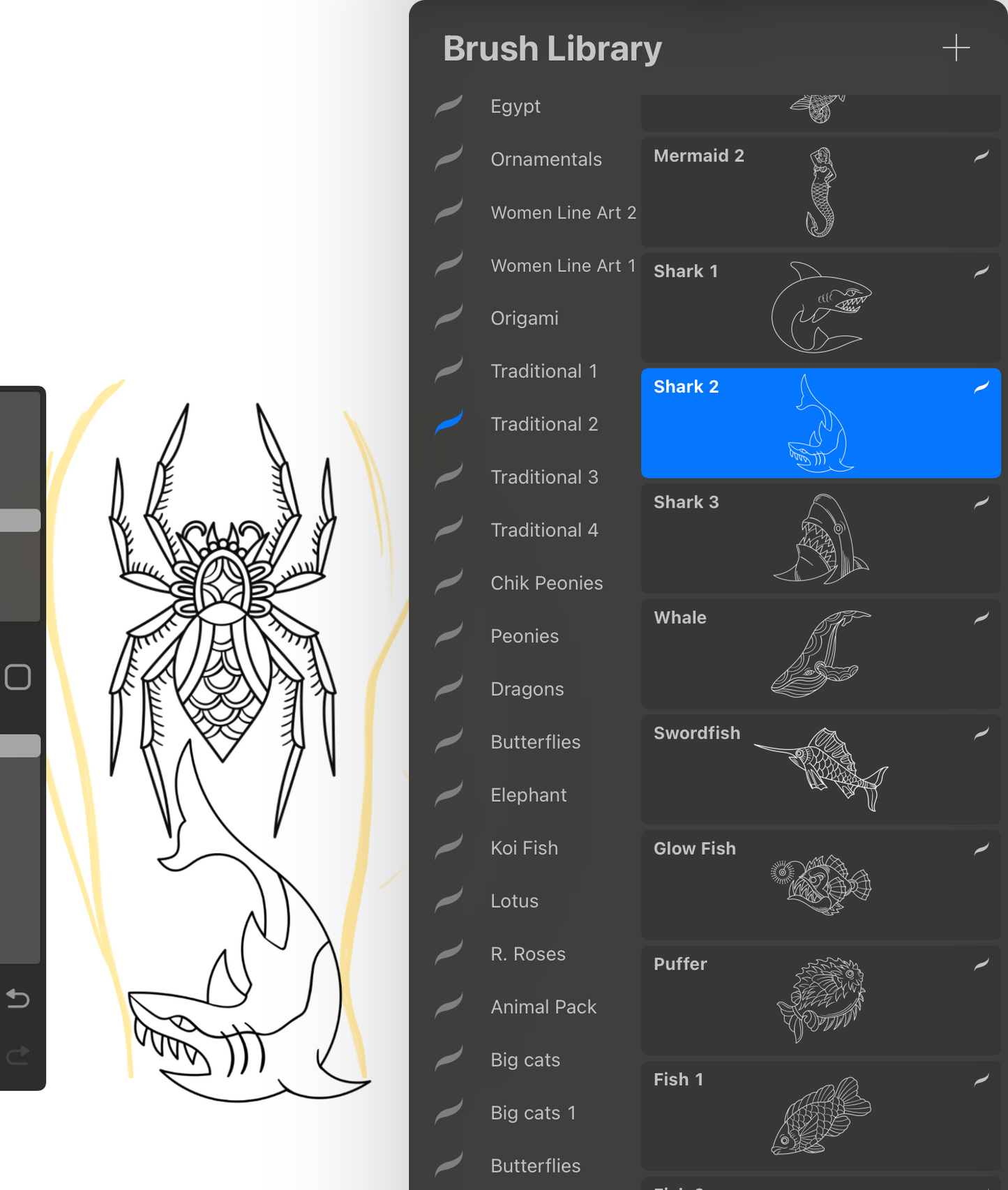 Traditional 2 - PROCREATE BRUSH SET for iPad