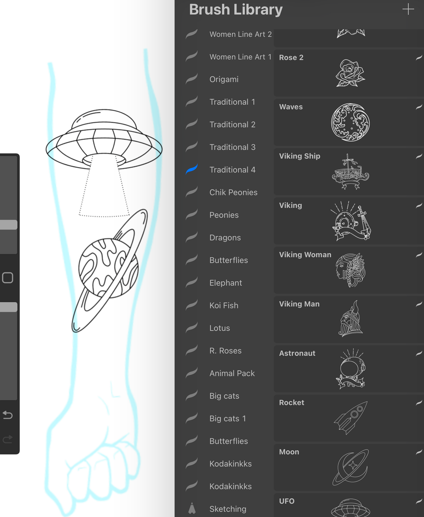 Traditional 4 - PROCREATE BRUSH SET for iPad