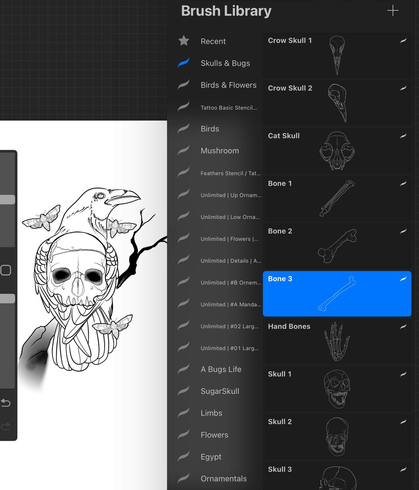 Skulls and Bugs - PROCREATE BRUSH SET for iPad