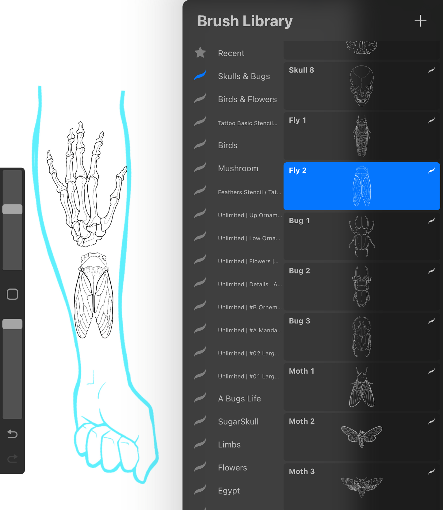 Skulls and Bugs - PROCREATE BRUSH SET for iPad