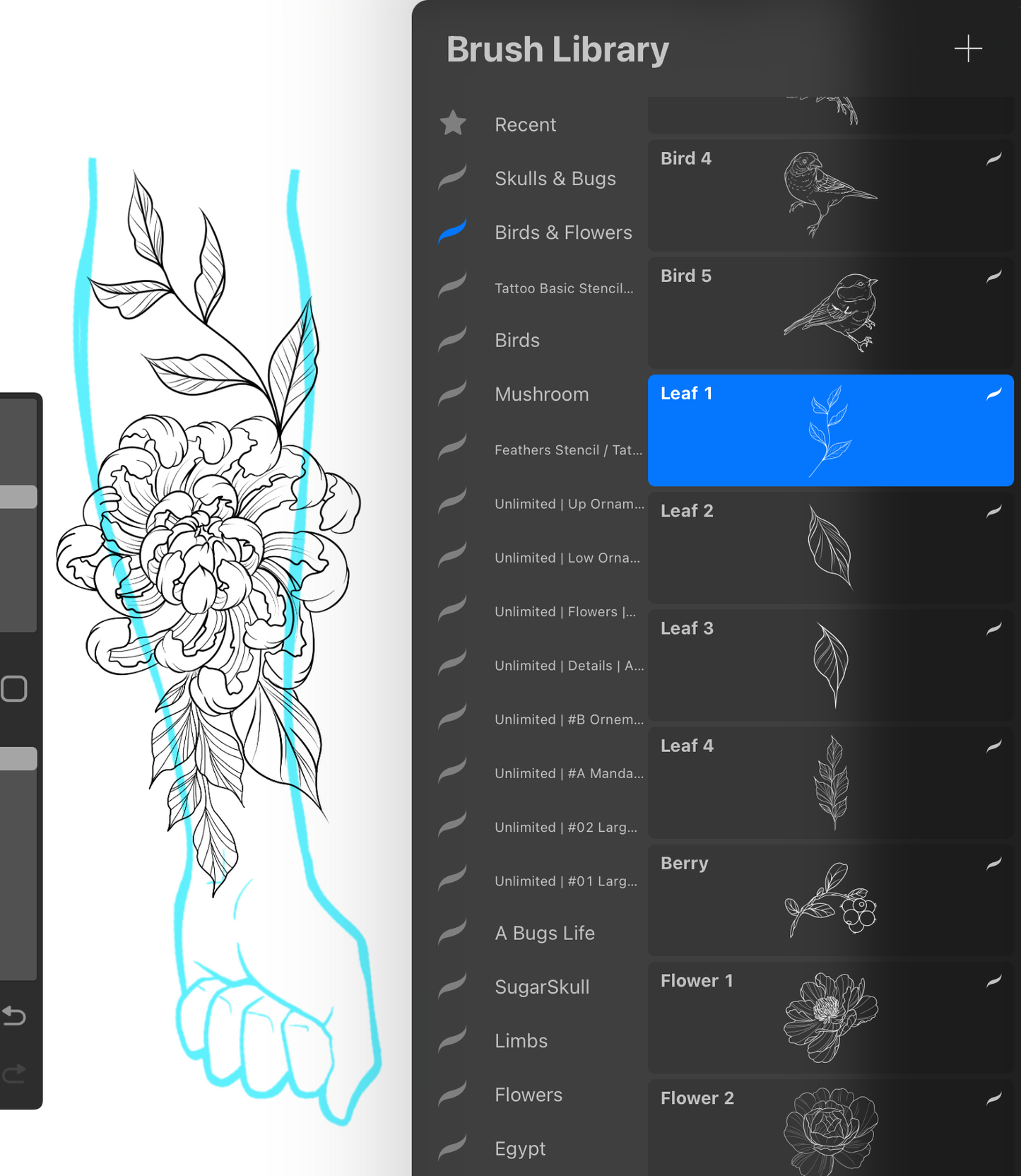 Birds and Flowers - PROCREATE BRUSH SET for iPad