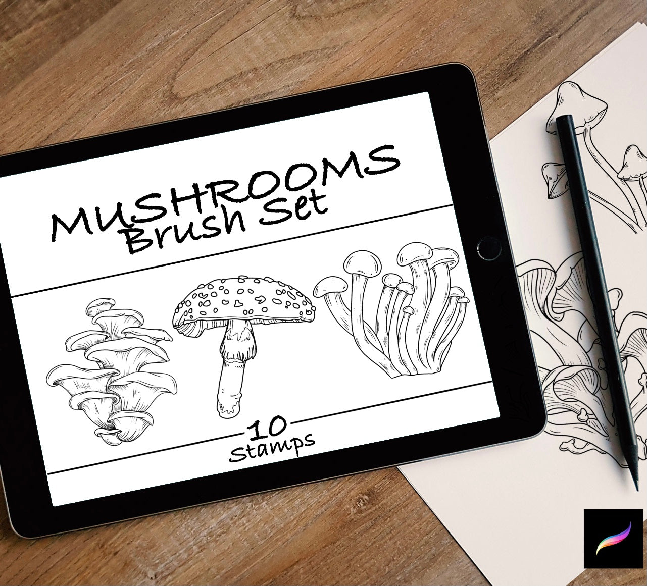 Mushrooms - PROCREATE BRUSH SET for iPad