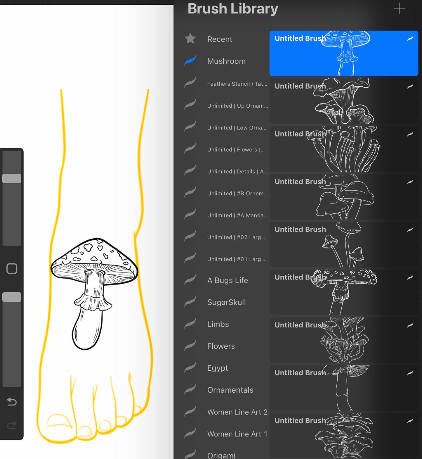 Mushrooms - PROCREATE BRUSH SET for iPad