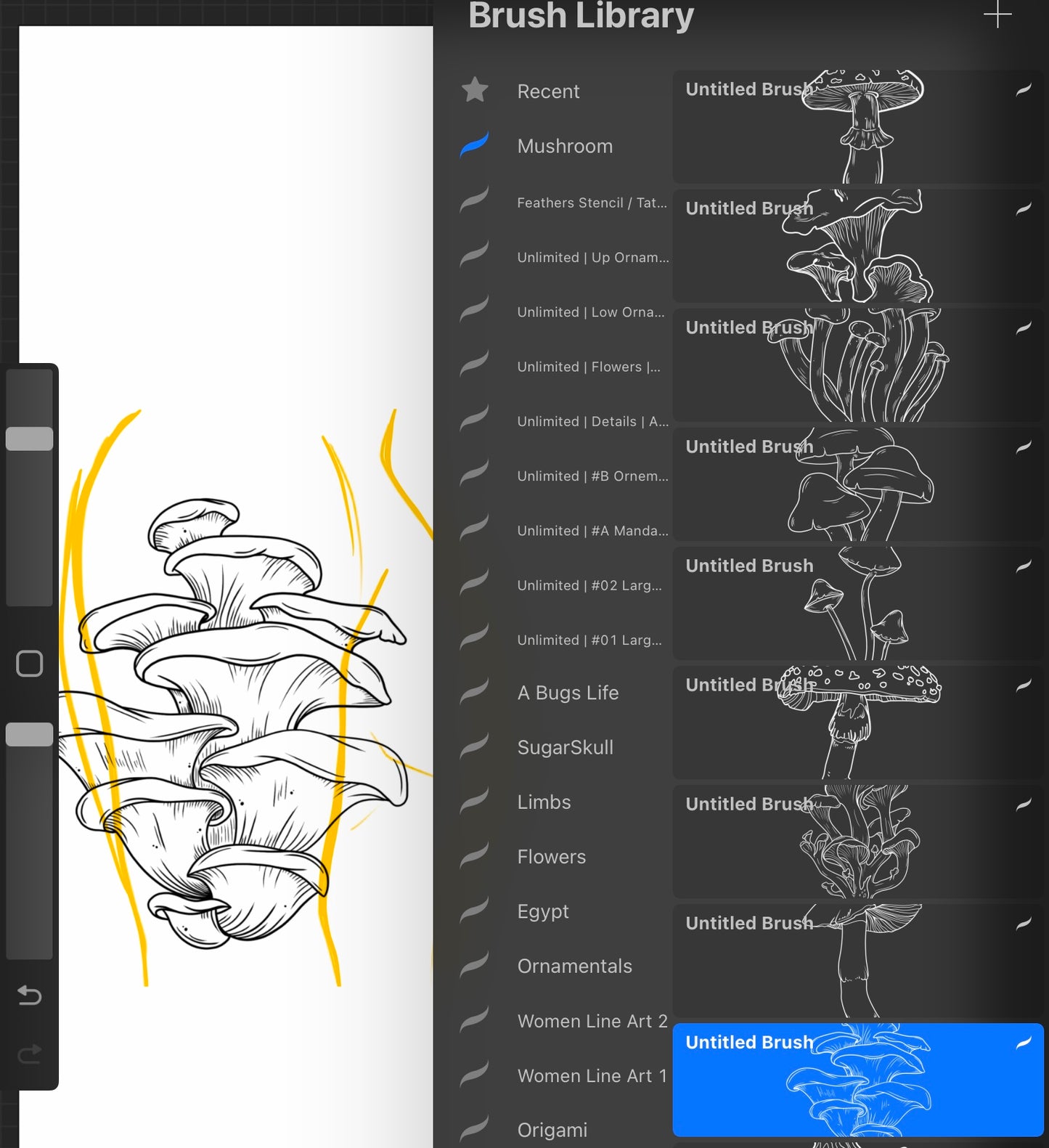 Mushrooms - PROCREATE BRUSH SET for iPad