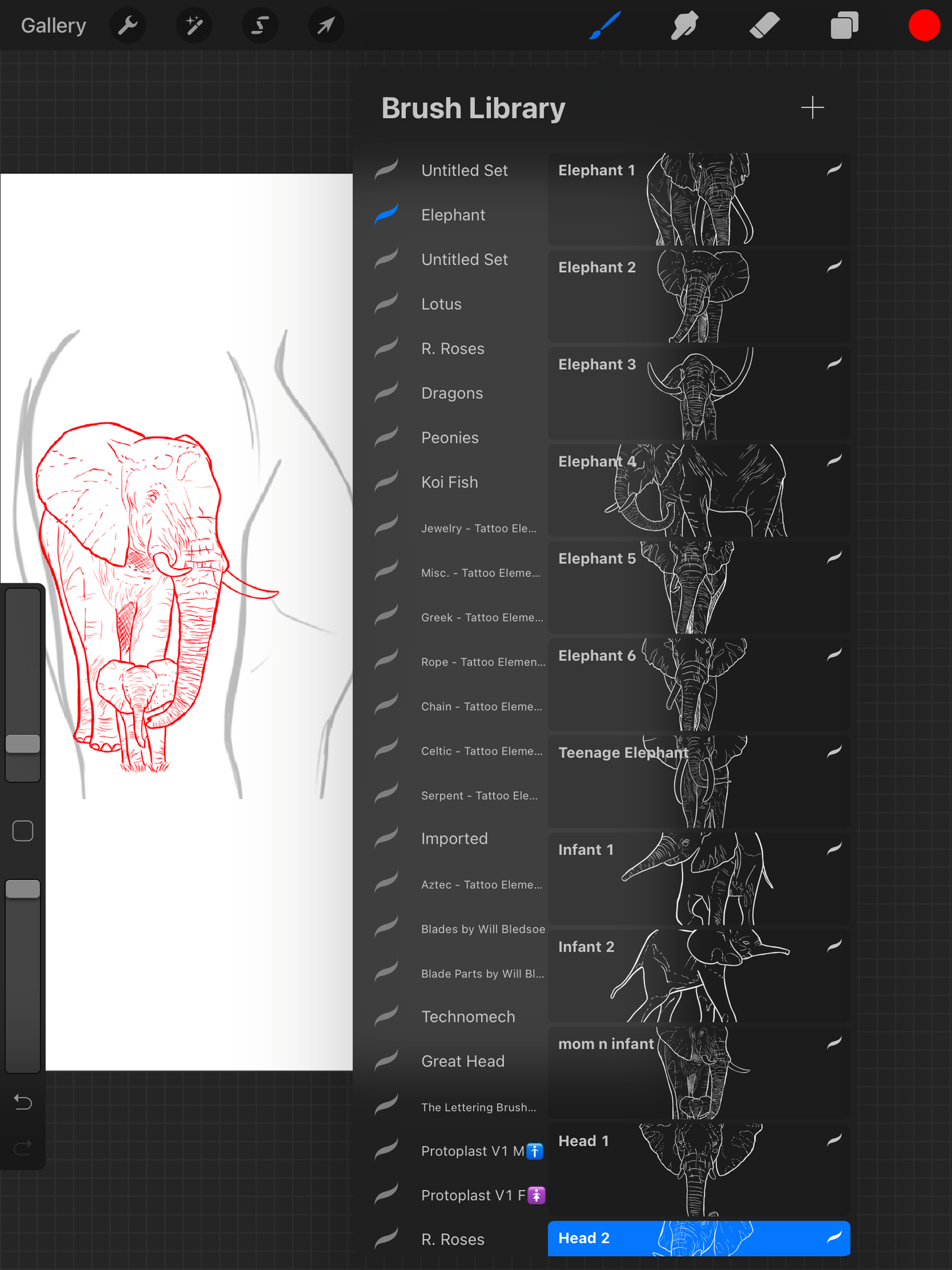 Elephant - PROCREATE BRUSH SET for iPad