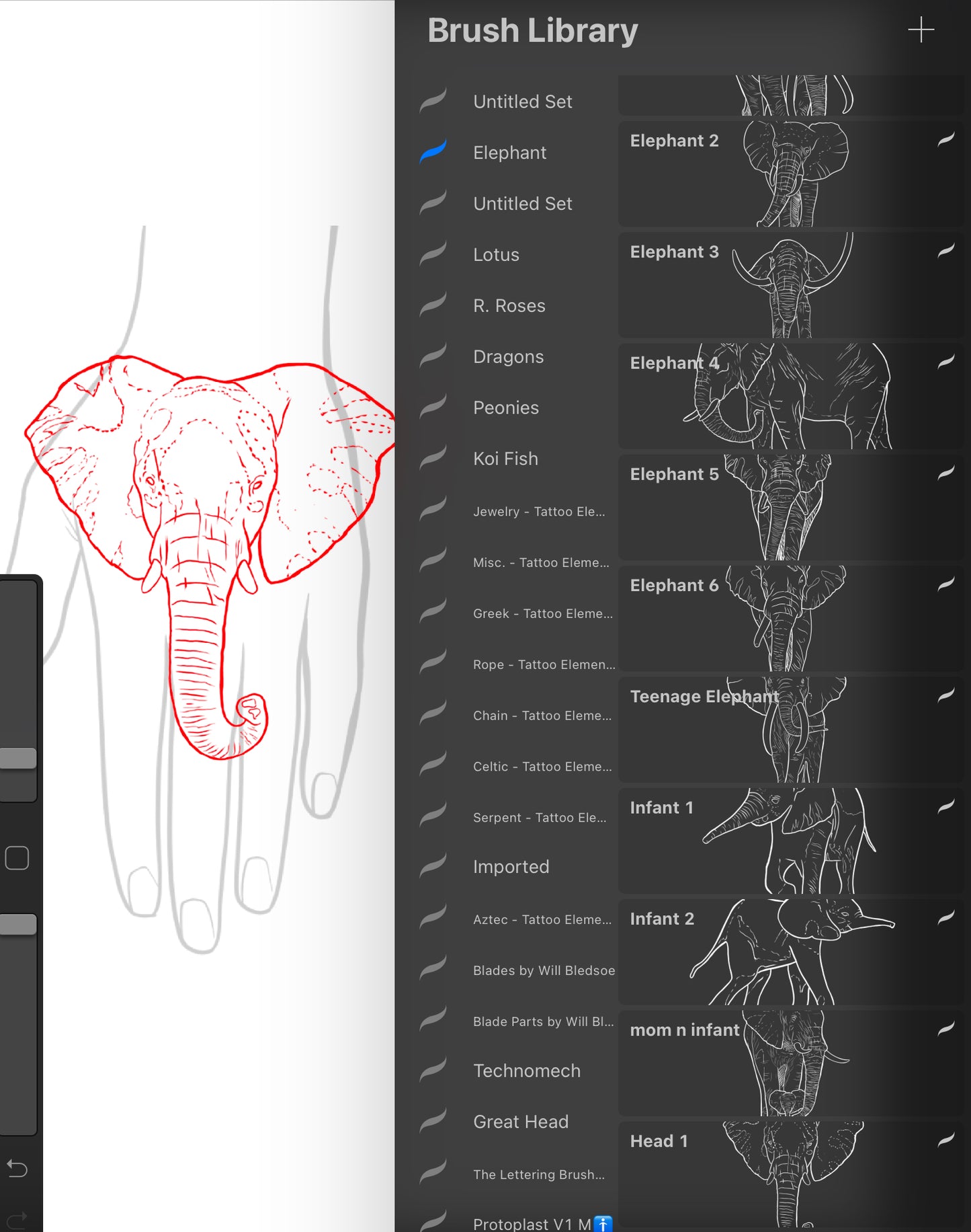 Elephant - PROCREATE BRUSH SET for iPad