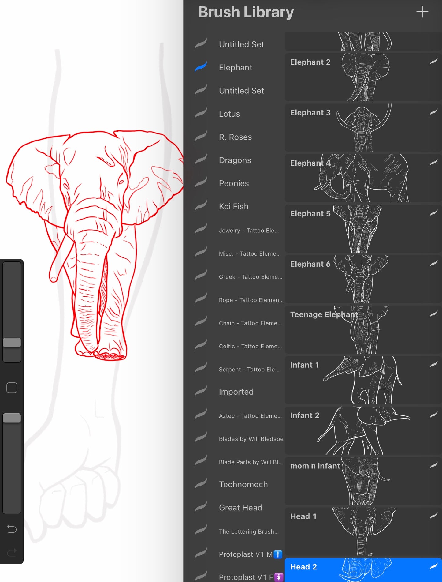 Elephant - PROCREATE BRUSH SET for iPad