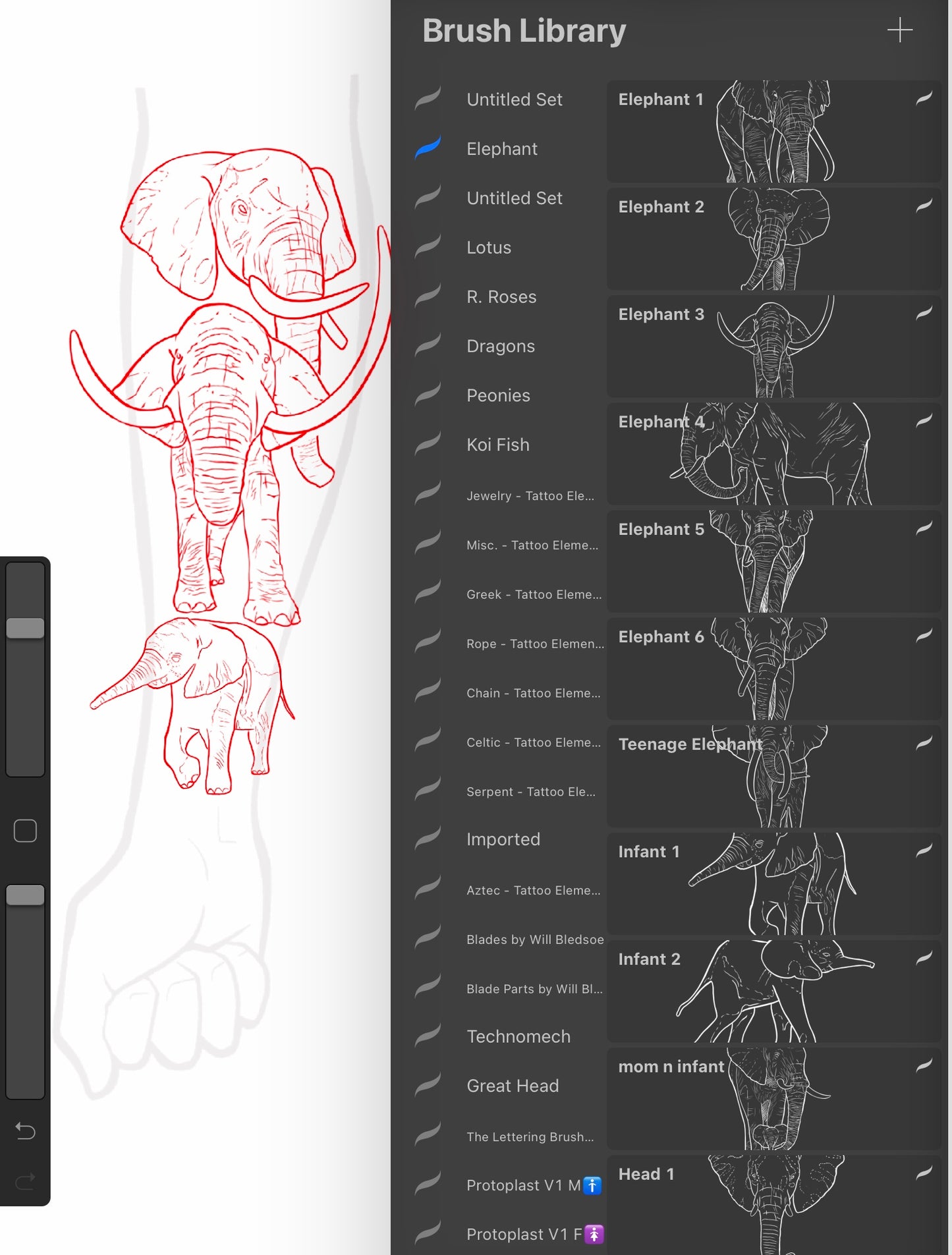 Elephant - PROCREATE BRUSH SET for iPad