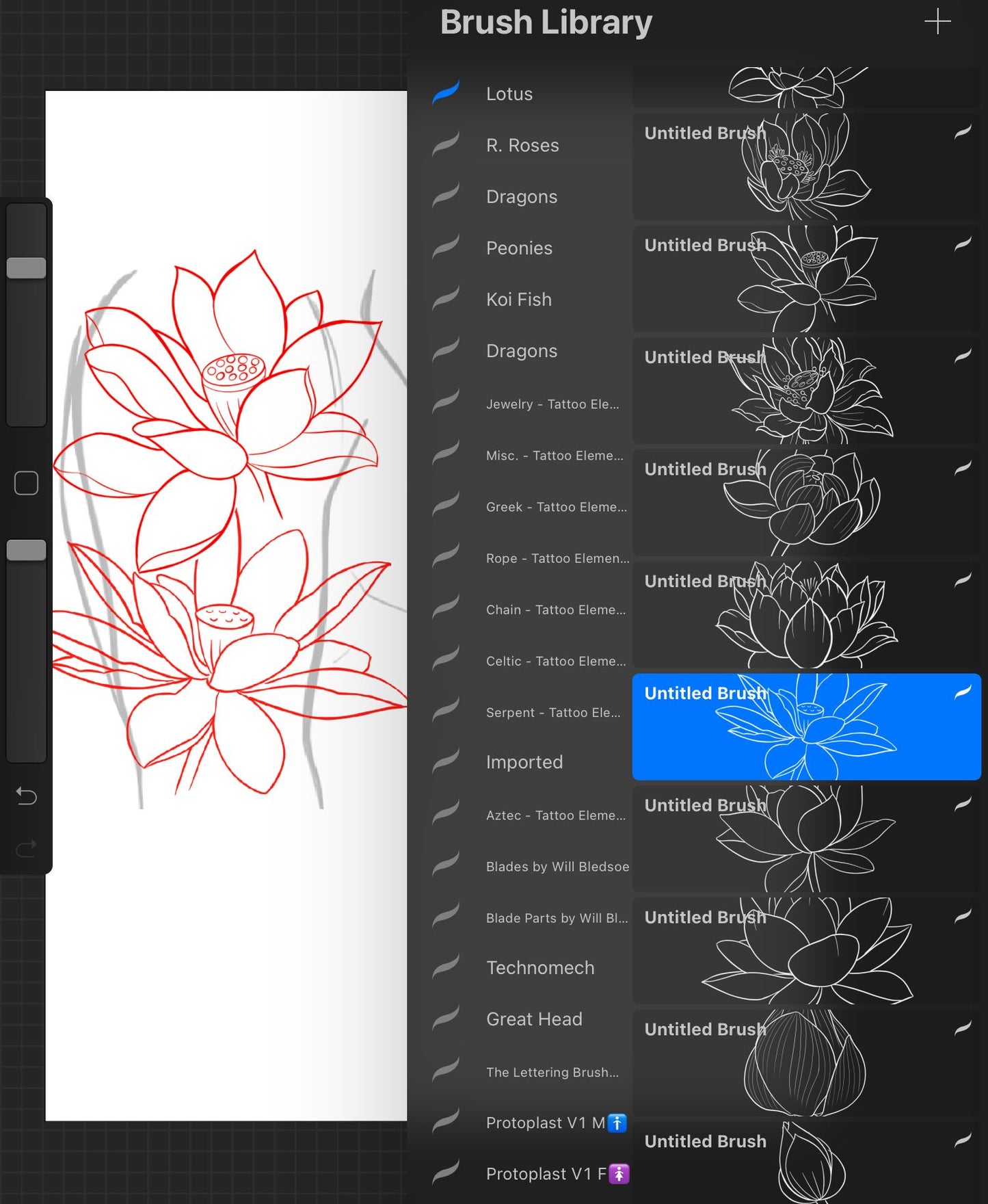 Lotus - PROCREATE BRUSH SET for iPad