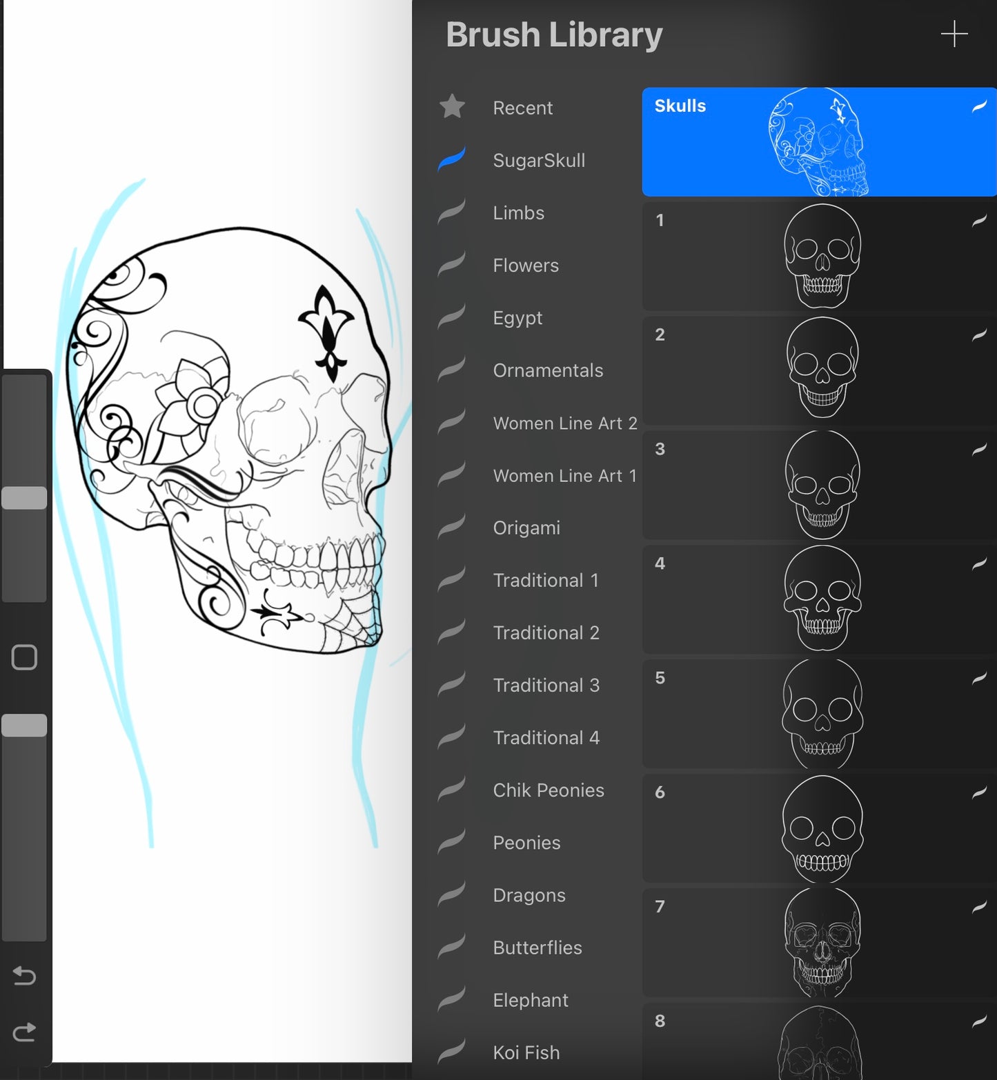 Sugar Skull Creator - PROCREATE BRUSH SET for iPad