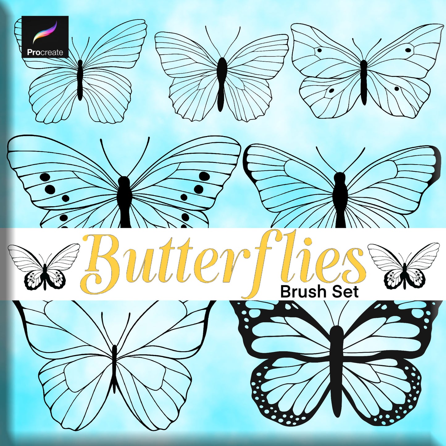 Butterflies - PROCREATE BRUSH SET for iPad