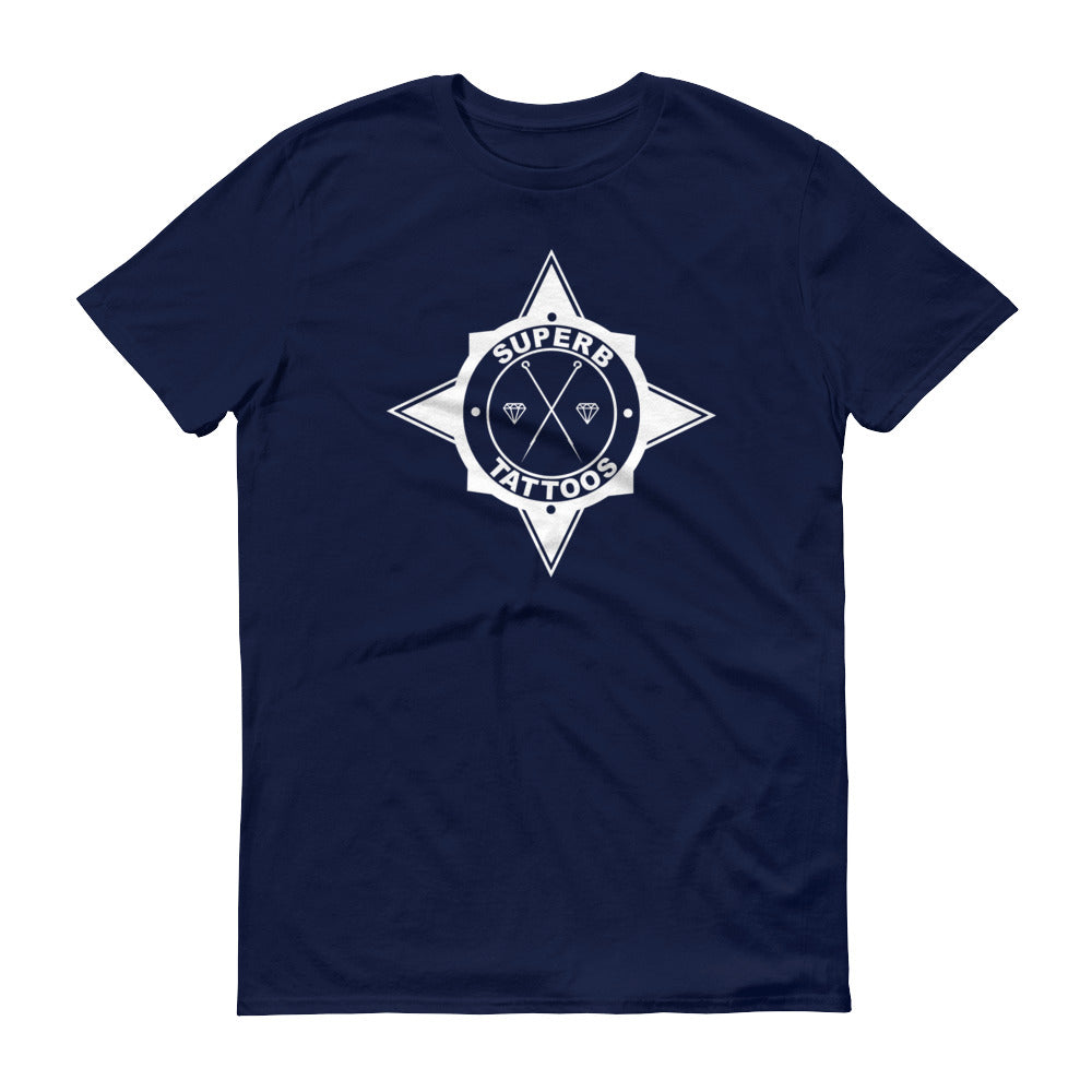 White Superb Tattoos Badge - T-Shirt