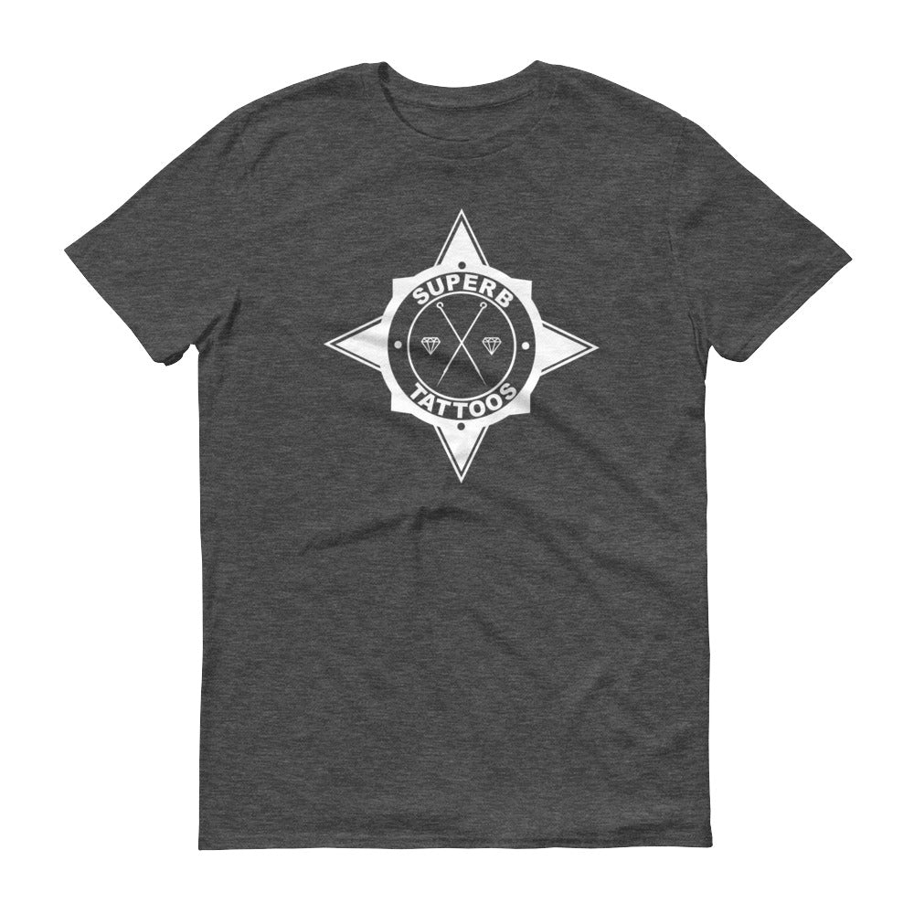 White Superb Tattoos Badge - T-Shirt