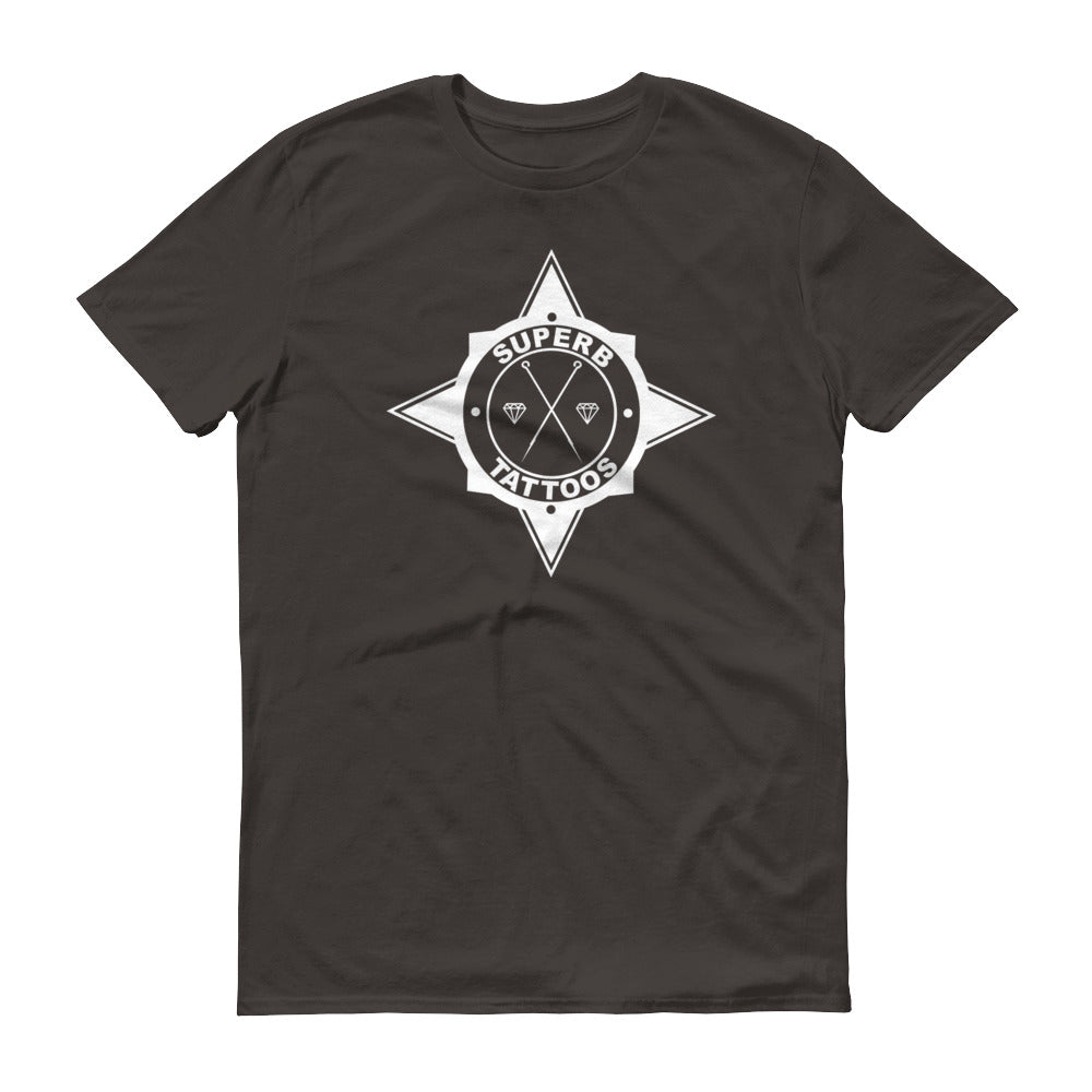 White Superb Tattoos Badge - T-Shirt