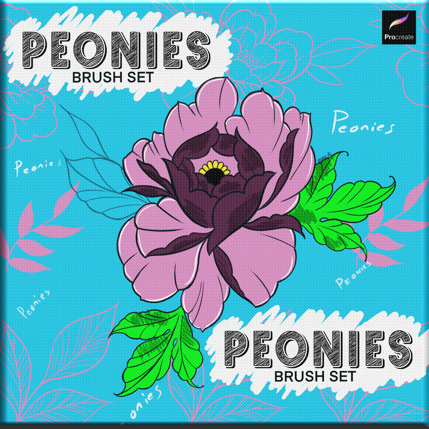 Peonies - PROCREATE BRUSH SET for iPad