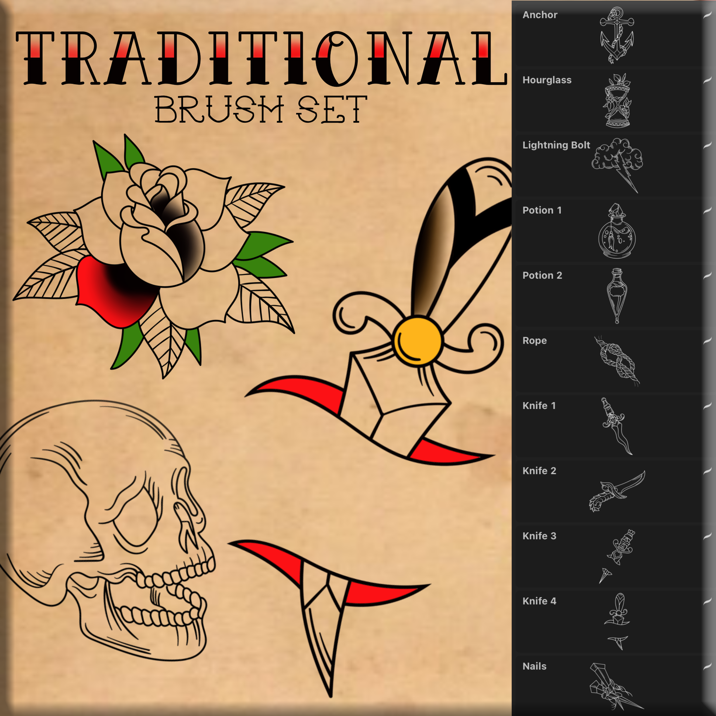 Traditional - PROCREATE BRUSH SET for iPad