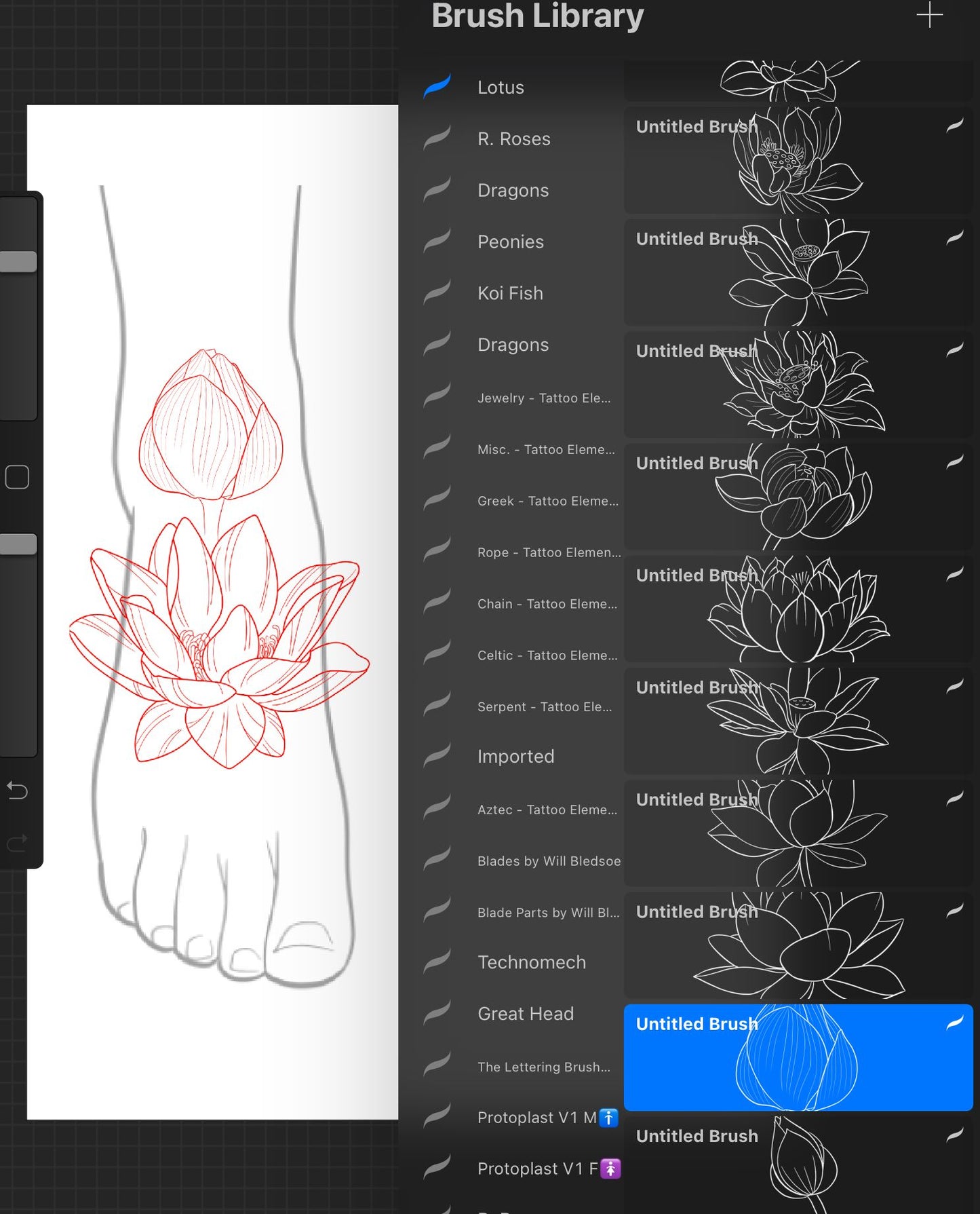 Lotus - PROCREATE BRUSH SET for iPad